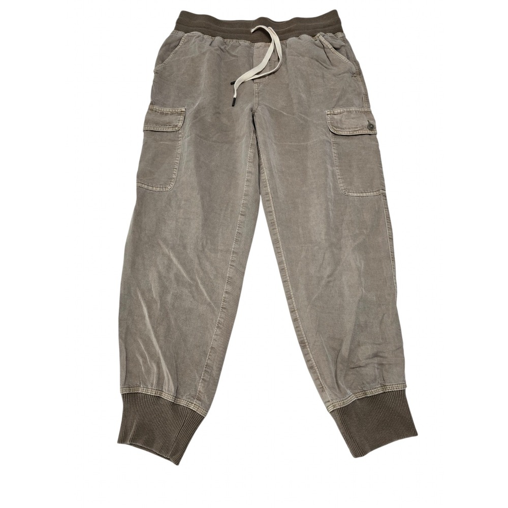 Aerie Khaki Cargo Jogger Pants Tan Ribbed Waistband Drawstring Size M